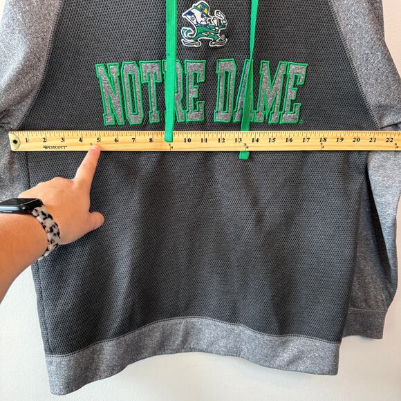 Notre Dame University Classic Logo Hoodie Sweatshirt Gray Unisex Size Small - Picture 5 of 6